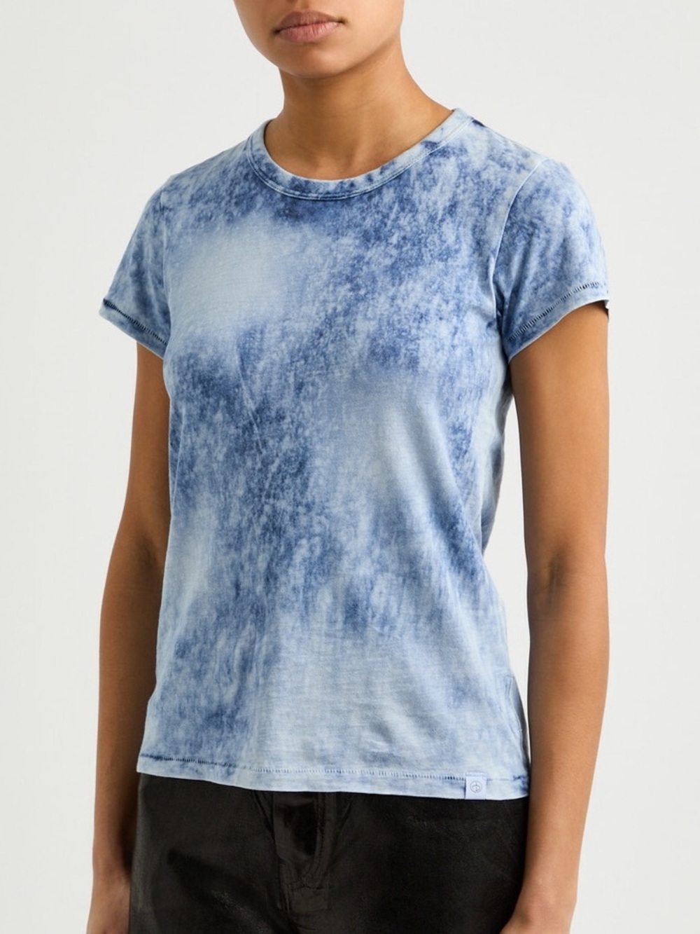 Rag & Bone The Slub Tie-dyed Cotton T-shirt Blue size small